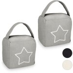 Butoir de porte, lot de 2, butoir pour porte avec poign�e, 18, 5 x 14 x 10 cm, gris
