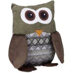 Relaxdays - butoir de porte chouette arrt de porte hibou cale porte tissu sable bute porte hxlxp: 24 ...