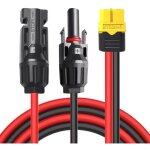 Cable de charge solaire xt60 adaptateur vers connecteur solaire male femelle, fil d'extension 12 awg ...