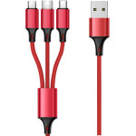 C�ble t�l�report c�ble multi usb, 3 en 1 multi chargeur usb c�ble en nylon tress� charge rapide - 1. ...