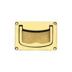 Poign�e cuvette rectangulaire � encastrer en laiton 75 x 50 mm ? finition poli verni ? pour panneaux ...