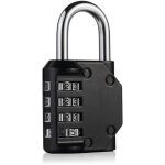 Cadenas � combinaison � 4 digit, serrure combin�e, m�tal �tanche et fermoir combin� en acier plaqu� (un ...