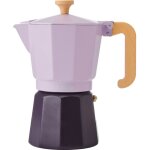 La cafeti�re bouilloire � expresso 6 tasses bicolore violet, en aluminium, compatible avec le gaz, l'�lectrici ...