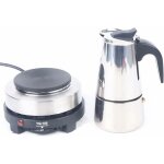 Gojoy - cafeti�re �lectrique � expresso en acier inoxydable avec cuisini�re �lectrique (4 tasses, 200 ...