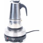 Gojoy - cafeti�re �lectrique � expresso en acier inoxydable avec cuisini�re �lectrique (6 tasses, 300 ...