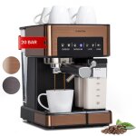Klarstein - cafetiere avec mousseur de lait cafeti�res machines � caf� et machines � expresso 20 bar ...