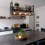 Cage rack - grande suspension - 4 lumire - l 1015 mm - noir - moderne - clairage intrieur - salon ...