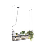 Cage rack - suspension multiples - 4 lumi�re - l 100 cm - noir - rustique - �clairage int�rieur - salon ...