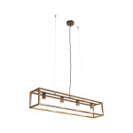 Cage - suspension multiples - 4 lumire - l 100 cm - marron - rustique - clairage intrieur - salon ...