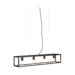 Cage - suspension multiples - 4 lumire - l 1000 mm - noir - rustique - clairage intrieur - salon - ...