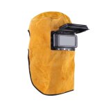Cagoule de soudage confortable en cuir, masque de soudage respirant et r�sistant � la chaleur avec lentille ...