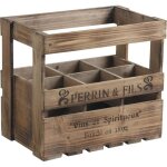 Caisse en bois vieilli 6 bouteilles perrin et fils