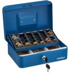 Caisse � monnaie, monnayeur, verrouillable, acier, transportable, pi�ces et billets, hlp 9x25x18 cm, ...