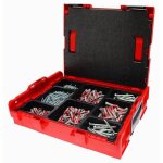 Caisse  outils l - boxx avec un assortiment de duopower et vis fischer 512669