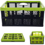 Caisse pliante en plastique - 47 x 34 x 21, 5 cm - avec poign�es - panier pliable - panier de rangement ...