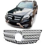 Calandre de voiture - mercedes glk x204 12 - 15 - optique sport - noir argent chrome