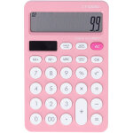 Calculatrice solaire avec pile - double alimentation - bureau, �tudiant - rose bonbon