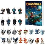 Calendrier de l'avent dragon en acrylique 2d, cadeau souvenir, calendrier de l'avent 2025 id�al pour ...
