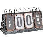 Calendrier m�tal 34x13x21 vieilli noir