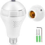 Cam�ra ampoule s�curit� wifi 360� hd 1. 3mp, surveillance � distance, d�tection de mouvement, compatible ...