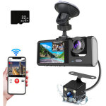 Cam�ra embarqu�e avec 3 cam�ras (avant et arri�re), objectifs int�gr�s, vision nocturne 1080p + 720p ...