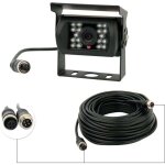 [jamais utilis�] cam�ra de recul 12 v - 24 v 4 broches avec 18 led ir, vision nocturne �tanche, c�ble ...