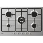 Candy moderna chw74wx plaque de cuisson � gaz encastrable en acier inoxydable 75 cm 5 br�leurs