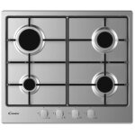Candy cel6pbrx table de cuisson � gaz encastrable 59 cm en acier inoxydable 4 br�leurs