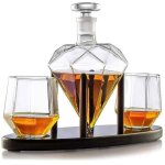 Carafe avec deux verres et plateau - diamant