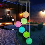 Carillon � led solaire � spirales � changement de couleur pour jardin d�coration ext�rieure romantique ...