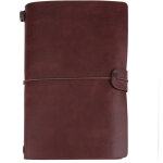 Carnet de voyage personnalisable en cuir pu classique - bloc - notes rechargeable journal intime (marron ...