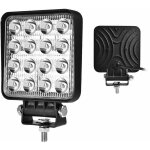 Carr� phare de travail led 12 - 24v 48w 6500k ip67 lampe de travail led rampe phares longue portee spot ...