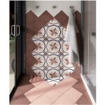 Carrelage grs crame effet carreau ciment art nouveau uni 20x20 cm rose - mat - bote de 1 m2 - gioia ...