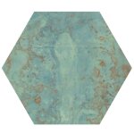 Carrelage gr�s c�rame effet m�tal zinc hexagone green hexagone 29x25 cm vert - - bo�te de 0. 94 m2