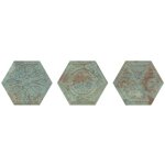 Carrelage gr�s c�rame effet m�tal zinc hexagone green hexagone 29x25cm d�cor vert - - bo�te de 0. 94 ...