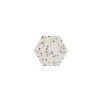 Carrelage grs crame effet terrazzo district south hexagone 29x25 cm blanc - mat - bote de 0. 94 m2 ...