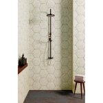 Carrelage grs crame effet terrazzo district south hexagone 29x25 cm vert - mat - bote de 0. 94 m2 ...