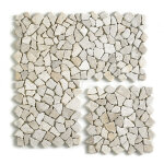 Carrelage de mosa�que (boite de 1m�) / plaque mosa�que mur et sol en marbre naturel coloris blanc - 30 ...