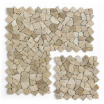 Carrelage de mosaque (boite de 1m), plaque mosaque mur et sol en marbre naturel coloris marron - 30 ...