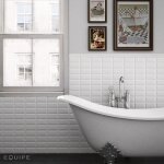 Carrelage mural fa�ence effet carreau metro metro 15x7, 5 cm gris - brillant / poli - bo�te de 0. 50 ...