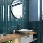 Carrelage mural fa�ence effet graphique dome 20x6. 5cm dome in 20x6. 5cm bleu nuit - brillant / poli ...