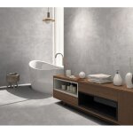 Carrelage sol effet b�ton gris clair l. 120 x l. 60 cm orion bianco