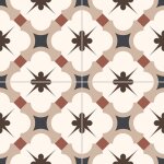 Carrelage sol en gr�s c�rame effet carreaux de ciment vintage beige 33, 15x33, 15 cm ? surface mate ? ...