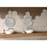 Carrelage sol imitation b�ton 29x25 cm ? effet b�ton brut ? finition naturelle ? pour int�rieur et ext�rieur ...