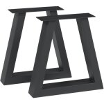 [en. casa] - lot de 2 pieds de table greiling acier 40 x 40 cm noir