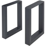 [en. casa] - lot de 2 pieds de table makers acier 43 x 30 cm noir