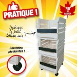 Casiers en bois sp�cial range fruits et l�gumes, meuble sur roulettes