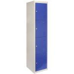 Casiers m�talliques bleu & gris 4 portes verrouillable pour ecole, vestiaire, salle de sport, atelier ...