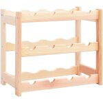 Casier range bouteilles �tag�re de rangement vin pour 12 bouteilles en bois de pin clair dec024294