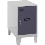 Casier vestiaire metallique petit, 575x300x500 mm, armoire metallique petit, comprend la cl, gris / ...
